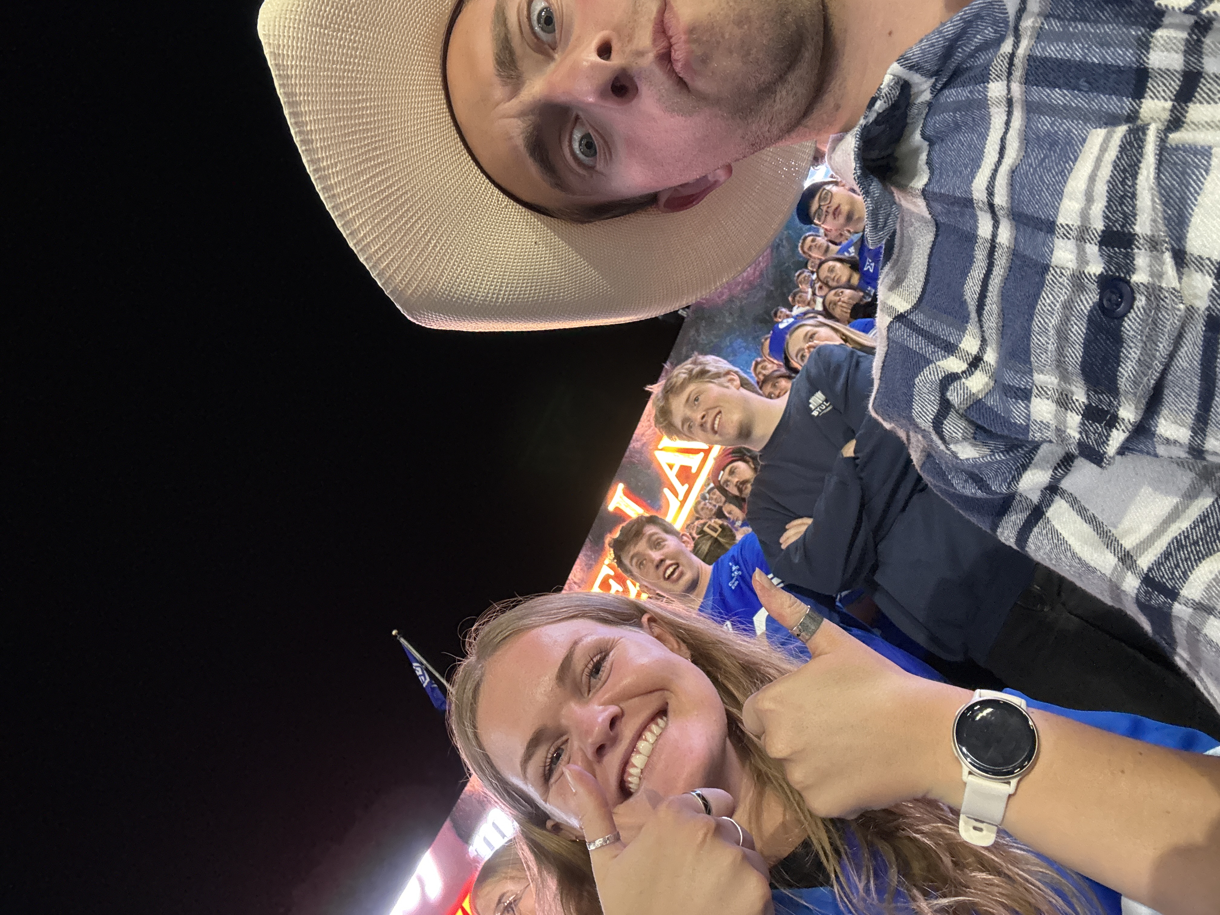 Dallin and Jordan at a football game